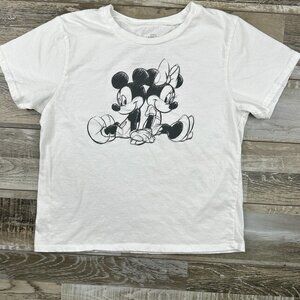 Women's Large Disney Mickey and Minnie cropped tshirt